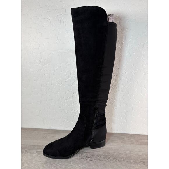 Vince Camuto Wide Calf Sheep Suede Tall Shaft Boots Pauletta Black Size‎ 6 - Picture 2 of 6